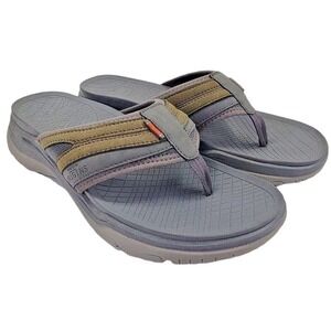 Earth Origins Boyd Men's Gray Brown Sport Comfort Sandals Flip Flop Thong Sz 8 M